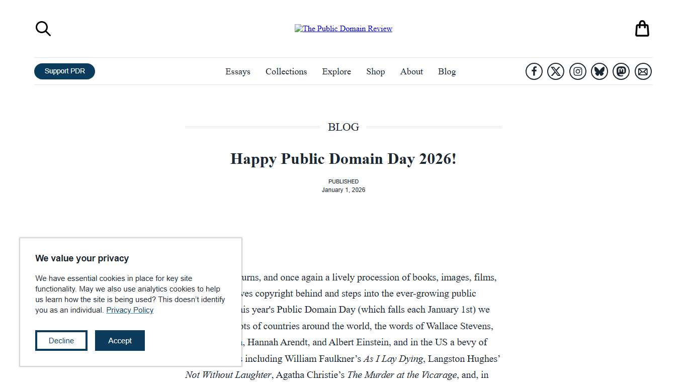 Happy Public Domain Day 2026! — The Public Domain Review
